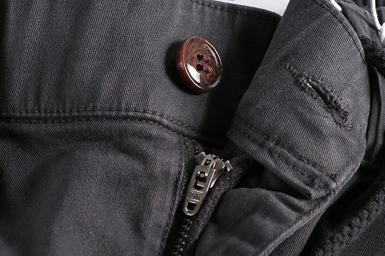 GrogeousBen  2025 Original European and American zipper cuff men's casual pants, ins washed micro-elastic versatile slim-fit multi-pocket work pants.