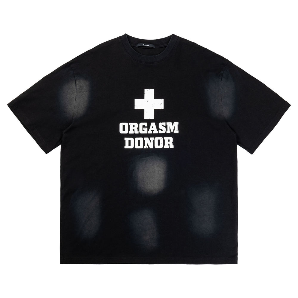 GrogeousBen  Men's short-sleeved American T-shirt, 2025 new summer heavyweight pure cotton half-sleeve design sense niche black T-shirt