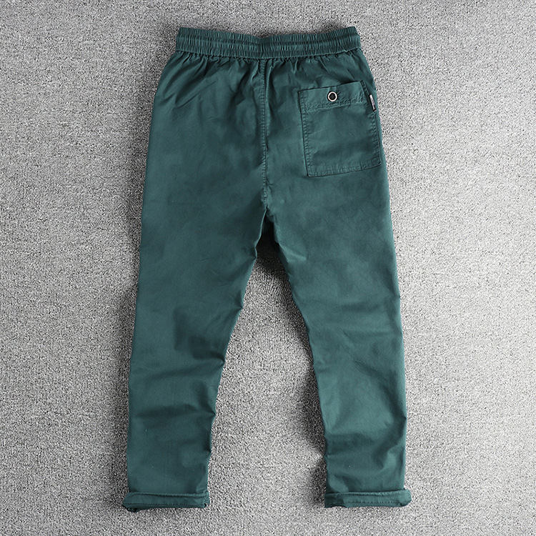 GrogeousBen 2025Design sense American retro trend wash workwear casual pants men peacock green versatile loose straight-leg long pants