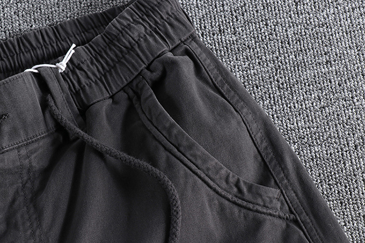 GrogeousBen  2025 Original European and American zipper cuff men's casual pants, ins washed micro-elastic versatile slim-fit multi-pocket work pants.