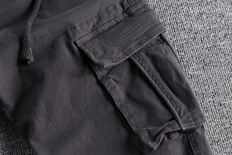 GrogeousBen  2025 Original European and American zipper cuff men's casual pants, ins washed micro-elastic versatile slim-fit multi-pocket work pants.