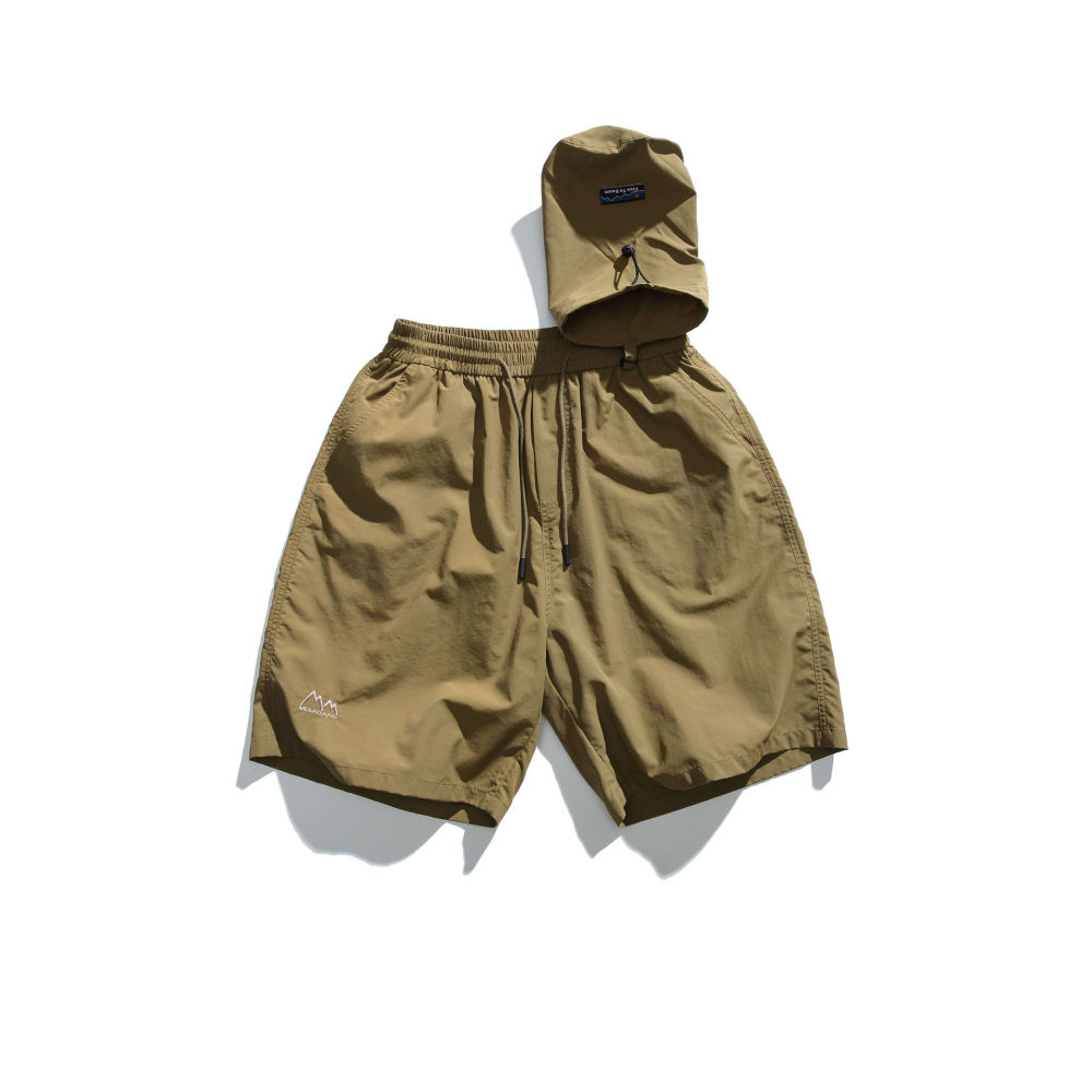 GorgeousBen 2025 Men's summer loose straight leg sports shorts with big pockets and drawstrings in American style