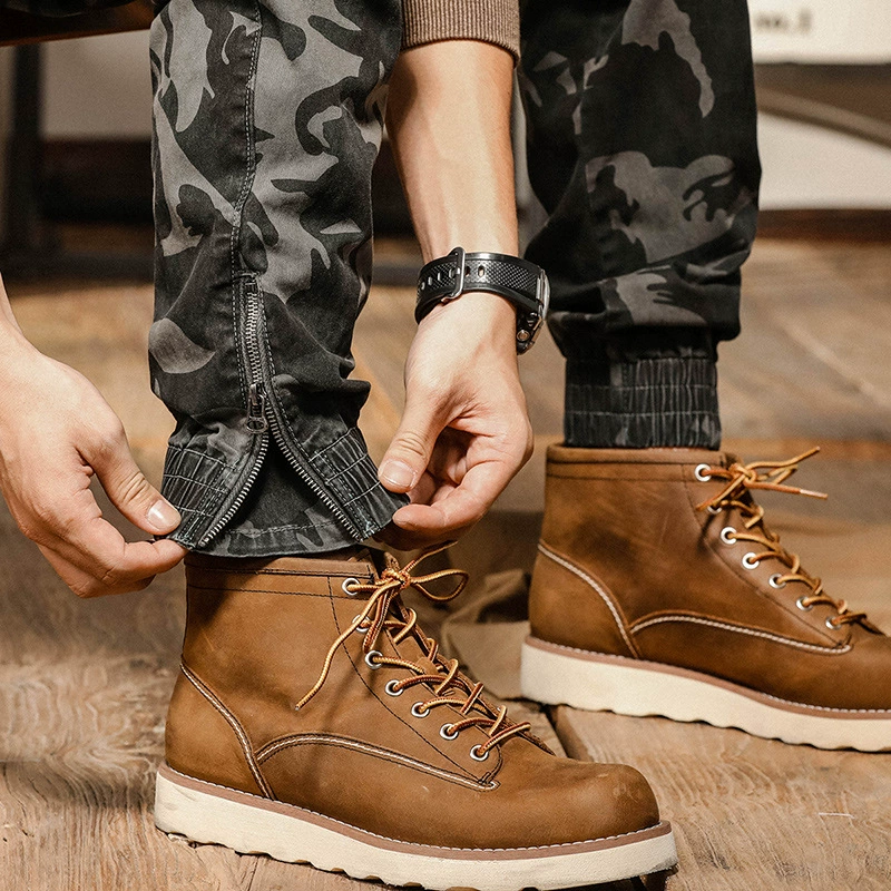 GorgeousBen   Men's straight-leg camouflage work pants with zipper cuffs for outdoor use in spring and autumn.