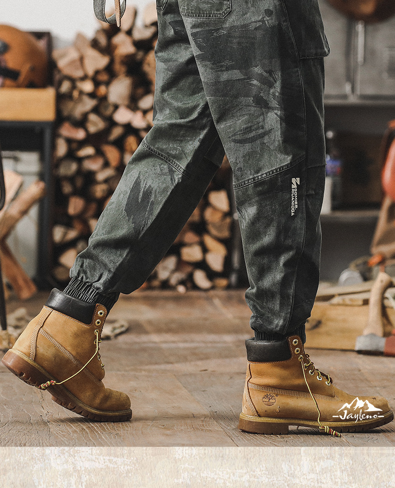 GorgeousBen Men's summer camouflage work pants 2025 new loose straight-leg men's casual pants thin American style brand anklelength pants.