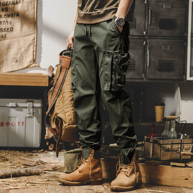 GorgeousBen Men's straight-leg American work pants for spring and autumn 2025; functional urban outdoor commuting tactical casual pants.