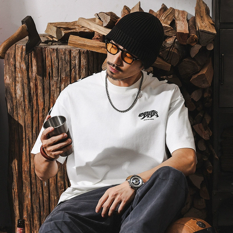 GorgeousBen Cool and refreshing men's summer 2025 new American style trendy short sleeved T-shirt men's casual versatile top.