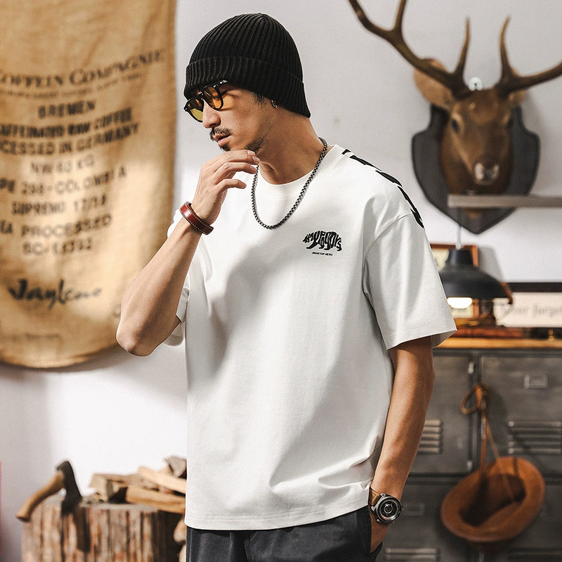 GorgeousBen Cool and refreshing men's summer 2025 new American style trendy short sleeved T-shirt men's casual versatile top.