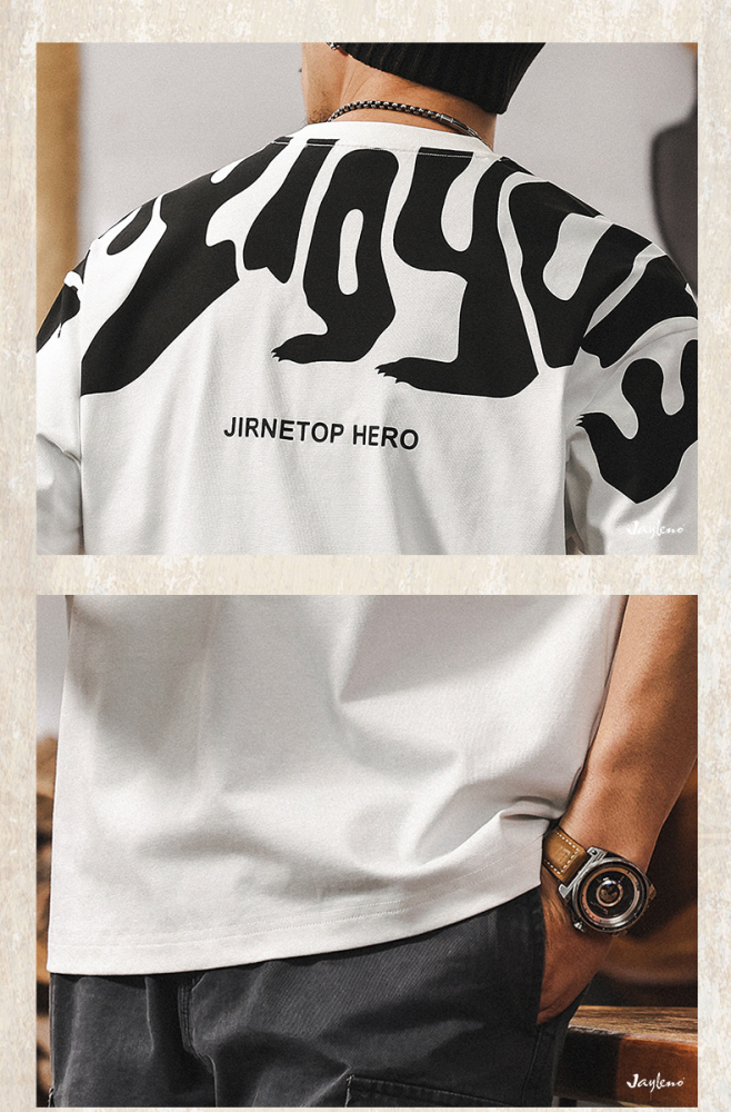 GorgeousBen Cool and refreshing men's summer 2025 new American style trendy short sleeved T-shirt men's casual versatile top.