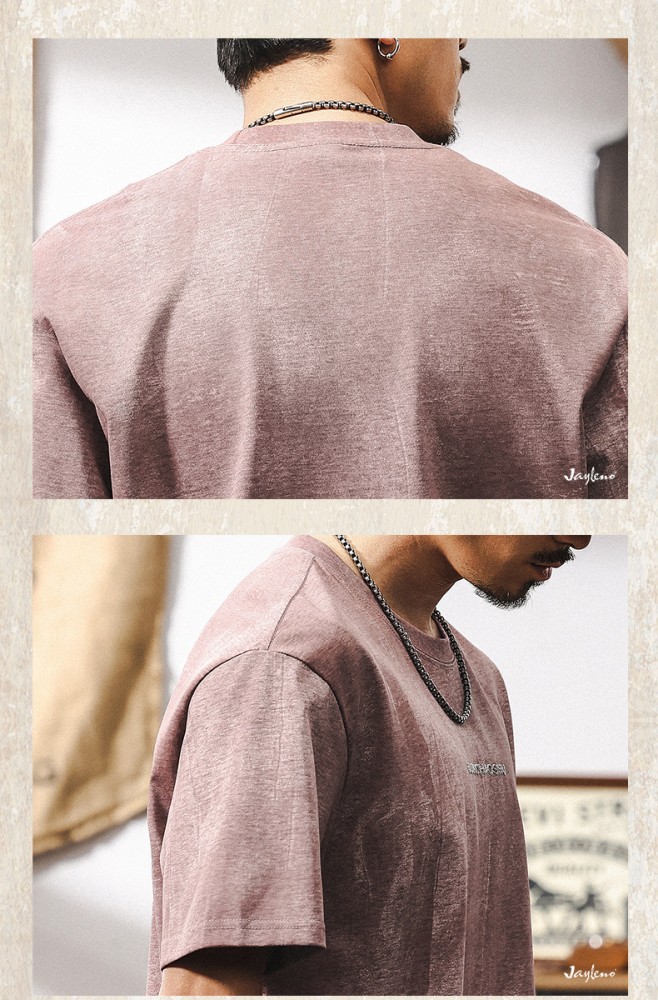 GorgeousBen Dopamine pink high-end short sleeved T-shirt for men's summer American fashion brand 2025 new trend loose top for men