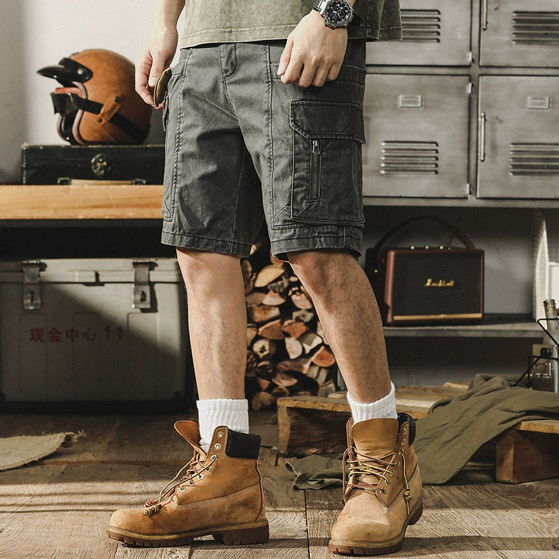 GorgeousBen American retro workwear shorts men's summer loose outdoor casual 5-point pants ins trendy brand mid pants men.