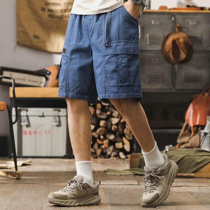 GorgeousBen  American retro workwear shorts men's summer trend brand loose five quarter pants men's outdoor commuting casual pants trend.