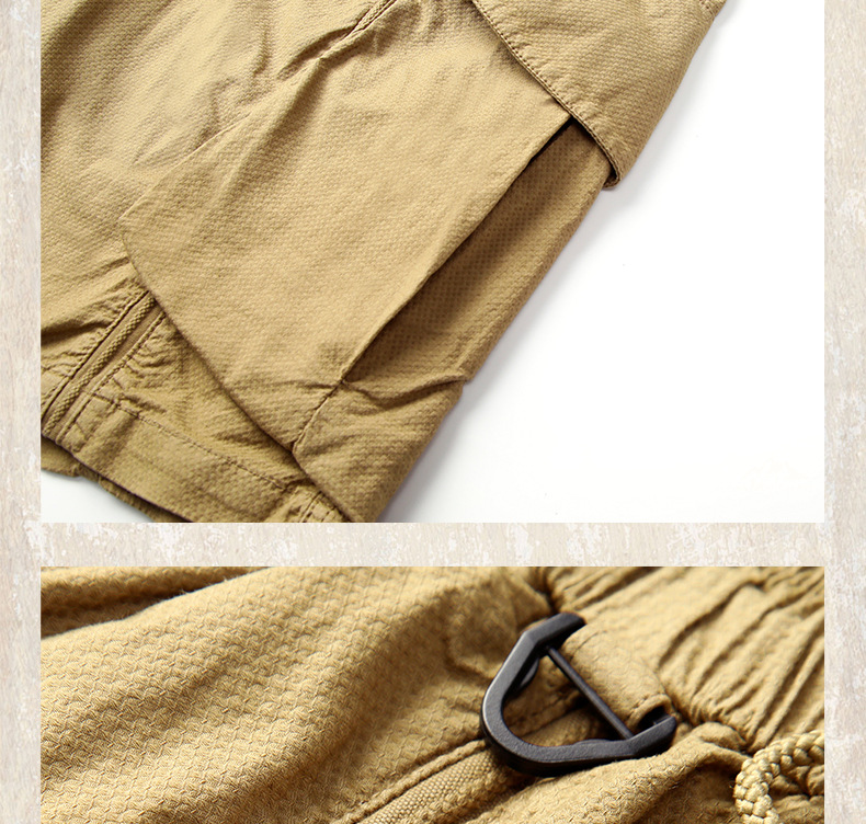 GorgeousBen  Outdoor functional workwear shorts men's summer 2025 new loose American five quarter pants khaki casual pants men.