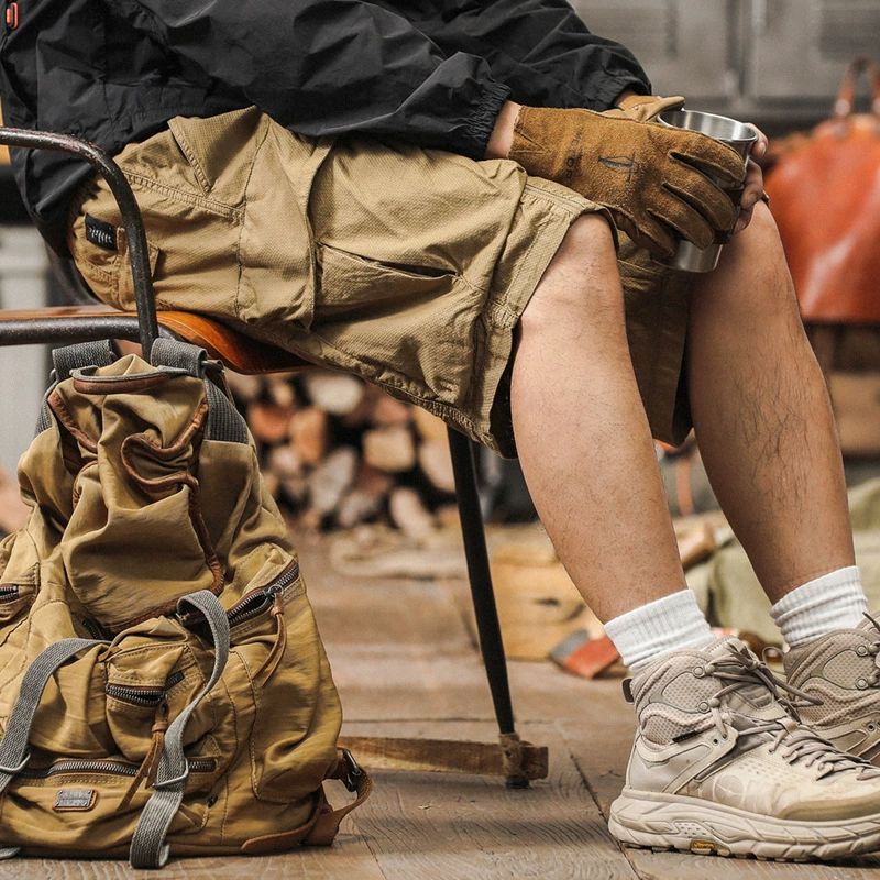 GorgeousBen  Outdoor functional workwear shorts men's summer 2025 new loose American five quarter pants khaki casual pants men.