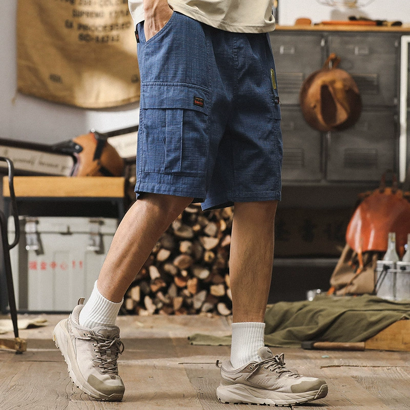 GorgeousBen  American retro workwear shorts men's summer trend brand loose five quarter pants men's outdoor commuting casual pants trend.