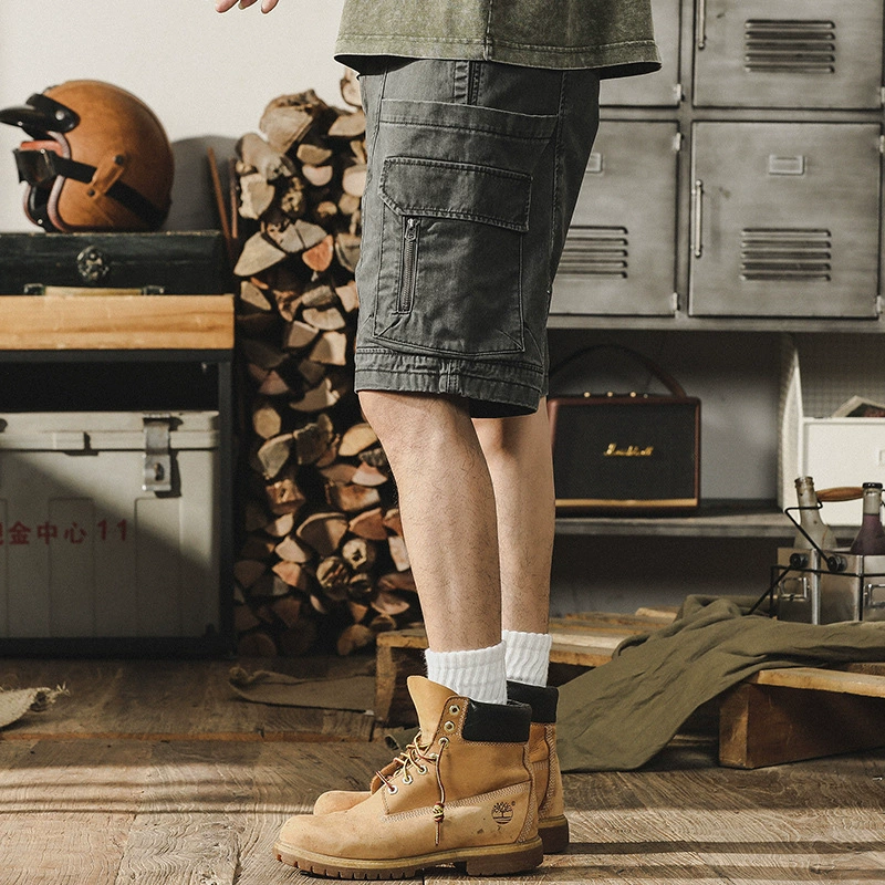 GorgeousBen American retro workwear shorts men's summer loose outdoor casual 5-point pants ins trendy brand mid pants men.