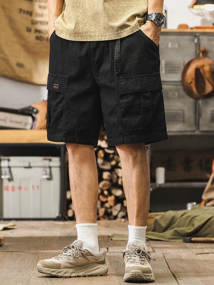 GorgeousBen  American retro workwear shorts men's summer trend brand loose five quarter pants men's outdoor commuting casual pants trend.