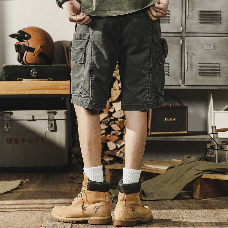 GorgeousBen American retro workwear shorts men's summer loose outdoor casual 5-point pants ins trendy brand mid pants men.