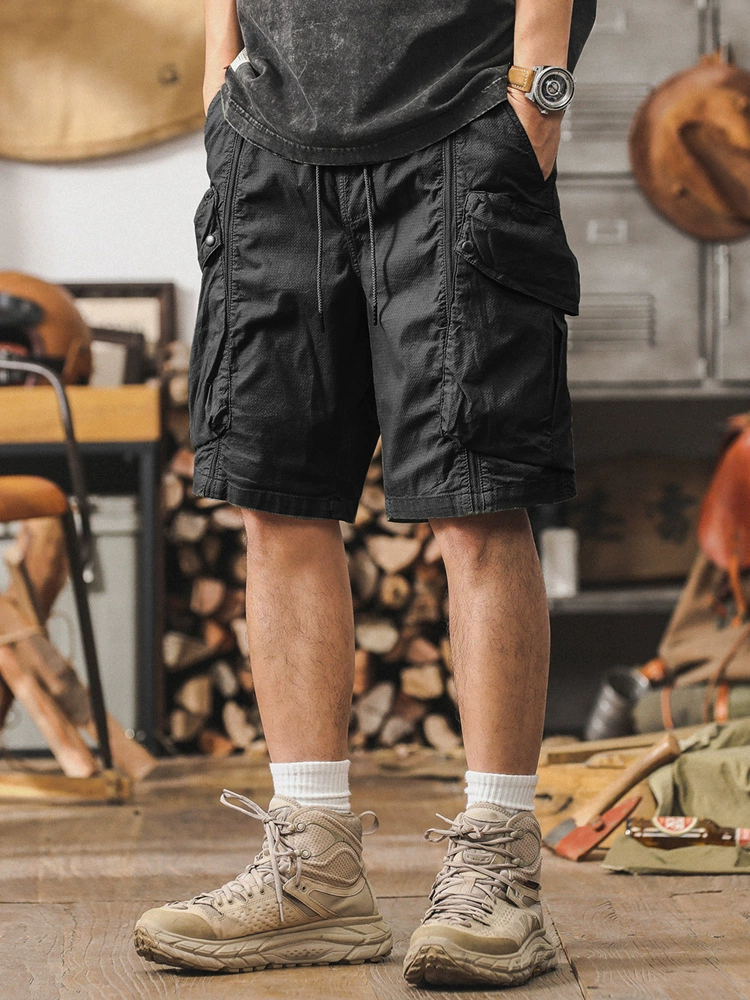 GorgeousBen  Outdoor functional workwear shorts men's summer 2025 new loose American five quarter pants khaki casual pants men.