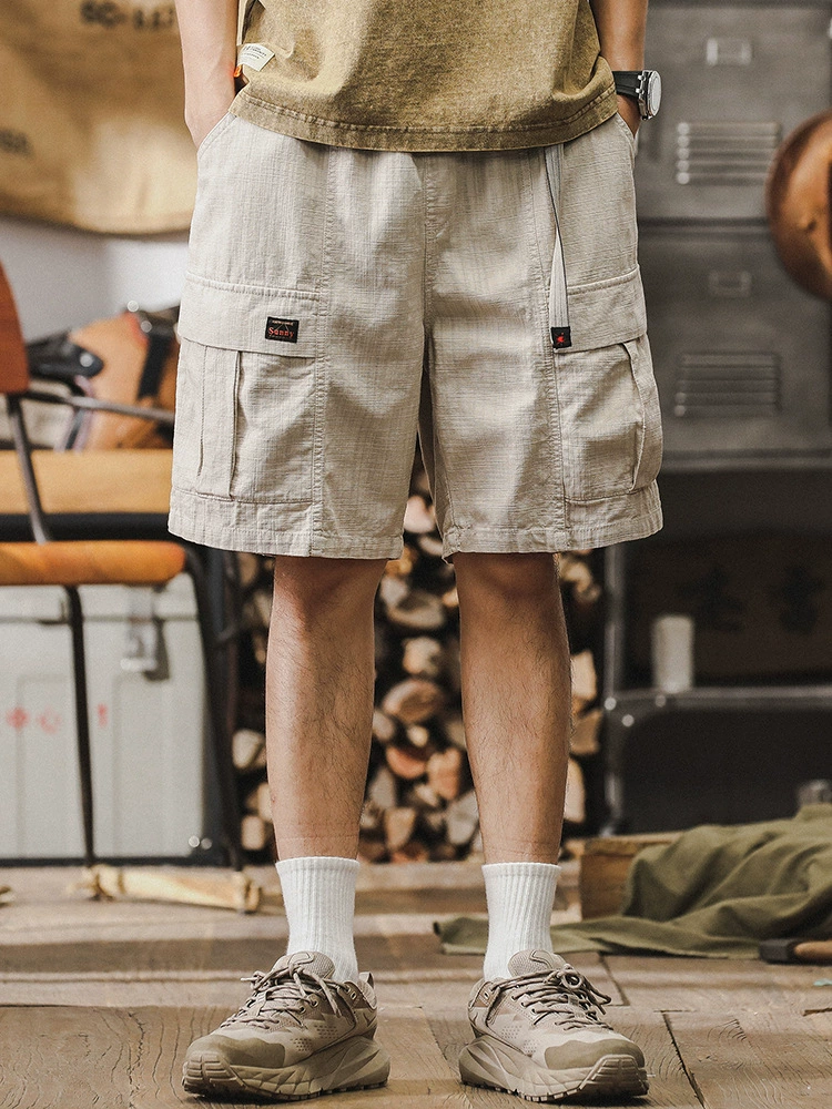 GorgeousBen  American retro workwear shorts men's summer trend brand loose five quarter pants men's outdoor commuting casual pants trend.