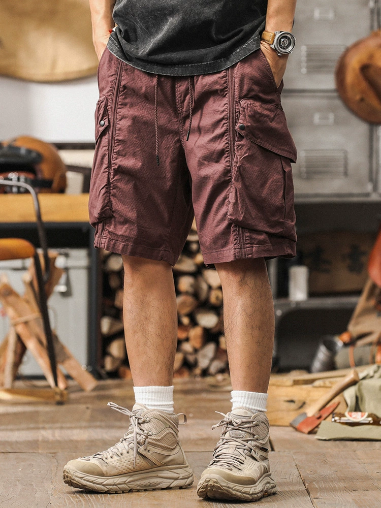 GorgeousBen  Outdoor functional workwear shorts men's summer 2025 new loose American five quarter pants khaki casual pants men.