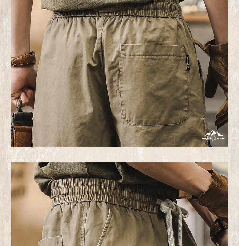 GorgeousBen Mountain style outdoor workwear shorts men's summer loose plus size trendy brand men's mid pants American five quarter pants men.