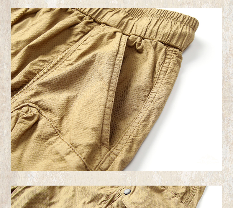 GorgeousBen  Outdoor functional workwear shorts men's summer 2025 new loose American five quarter pants khaki casual pants men.