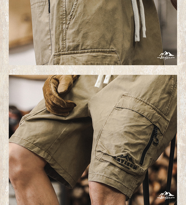GorgeousBen Mountain style outdoor workwear shorts men's summer loose plus size trendy brand men's mid pants American five quarter pants men.