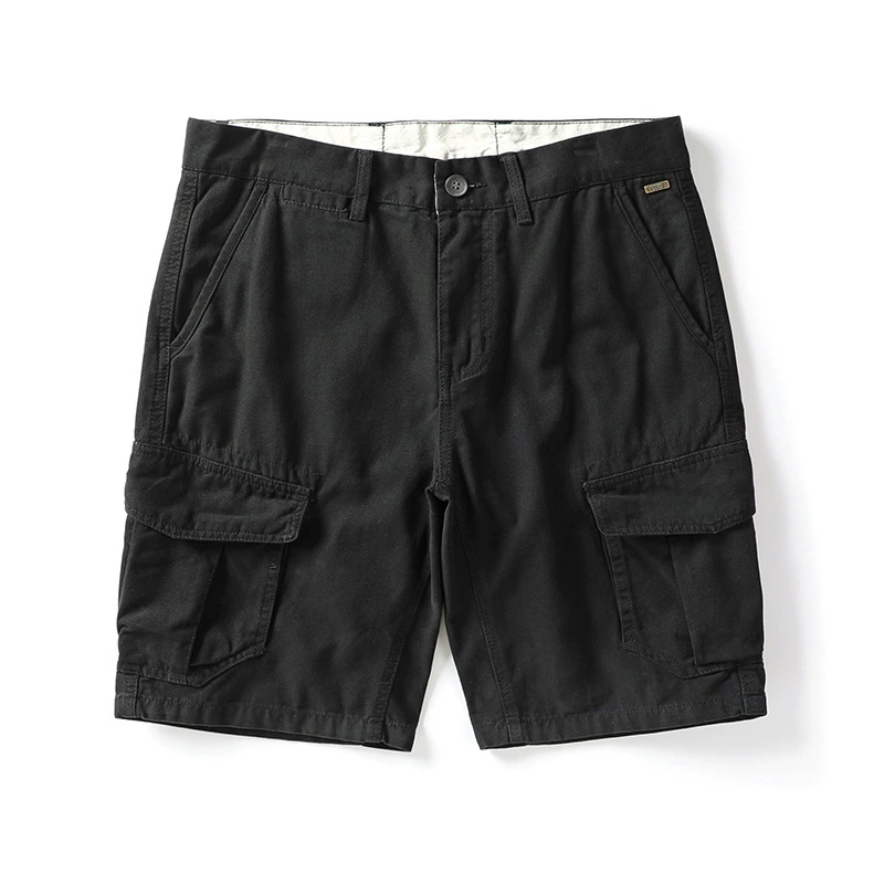 GorgeousBen Summer thin and trendy brand workwear shorts for men, loose straight leg retro five quarter men's casual pants.