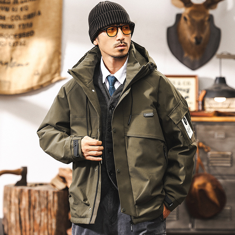 GorgeousBen American retro workwear down jacket men's winter 2025 new mountain outdoor functional style overcomes men's outerwear.