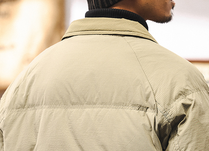 GorgeousBen Retro fake two-piece shirt collar down jacket men's winter trendy brand color blocked bread jacket men's style overcomes.