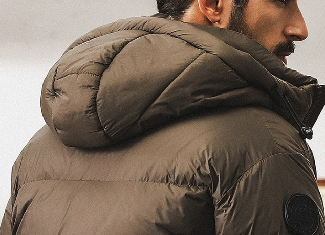 GorgeousBen  American style high fluffy grey duck down down down jacket for men in winter, thick graphene warm bread jacket for outdoor leisure.