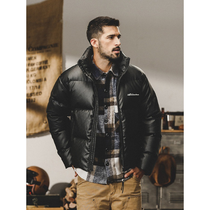 GorgeousBen American heavy-duty down jacket men's winter new trendy brand loose casual warm thick bread jacket.