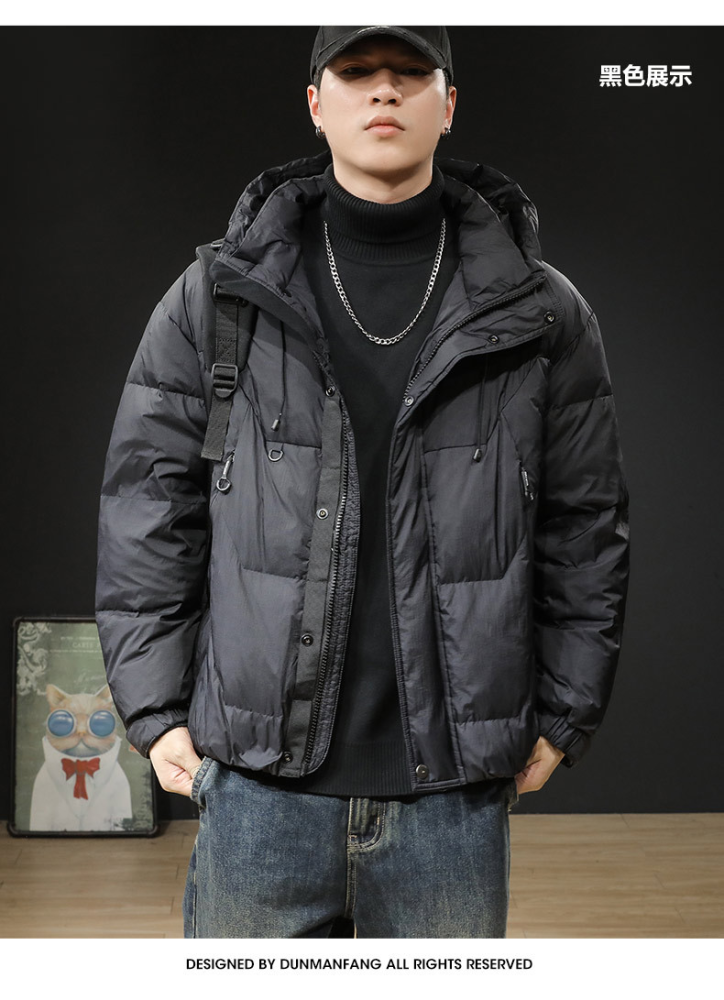 GorgeousBen 2025 American heavy-duty down jacket men's winter new trendy brand loose casual warm thick bread jacket.