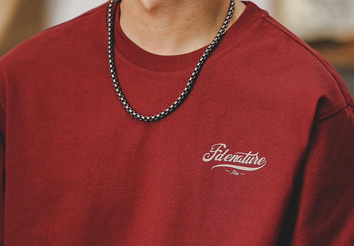 GorgeousBen 260g heavy-duty long sleeved T-shirt for men in spring 2025 New loose top trendy brand red clothes for men.