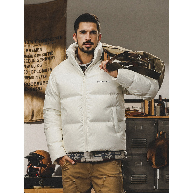 GorgeousBen American heavy-duty down jacket men's winter new trendy brand loose casual warm thick bread jacket.