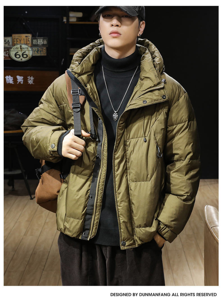 GorgeousBen 2025 American heavy-duty down jacket men's winter new trendy brand loose casual warm thick bread jacket.