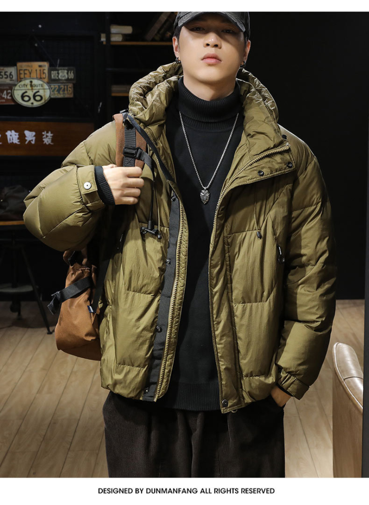 GorgeousBen 2025 American heavy-duty down jacket men's winter new trendy brand loose casual warm thick bread jacket.