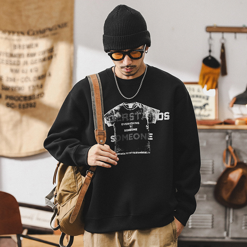 GorgeousBen  Heavy duty hoodie men's autumn American fashion brand retro design sense top loose jacket men's spring and autumn.