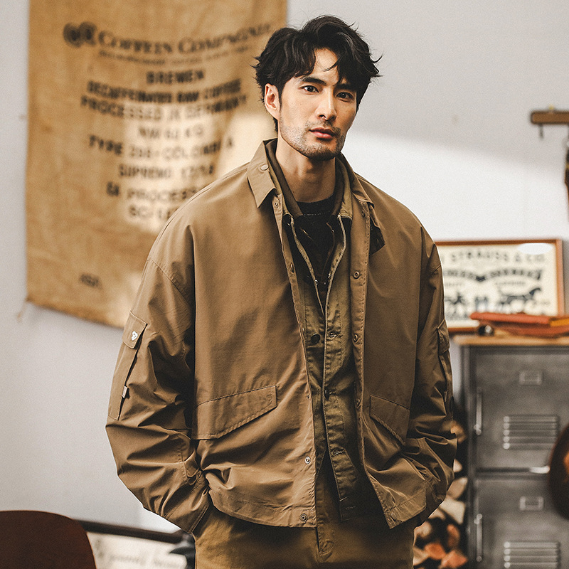 GorgeousBen  American retro trendy brand workwear jacket for men's Spring and Autumn 2025 new loose casual windproof trainer pilot jacket.