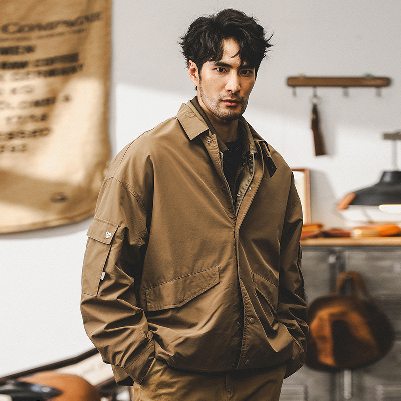 GorgeousBen  American retro trendy brand workwear jacket for men's Spring and Autumn 2025 new loose casual windproof trainer pilot jacket.