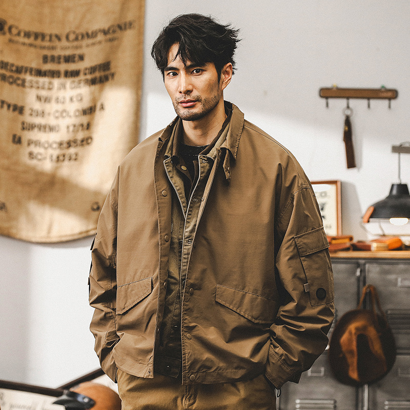 GorgeousBen  American retro trendy brand workwear jacket for men's Spring and Autumn 2025 new loose casual windproof trainer pilot jacket.
