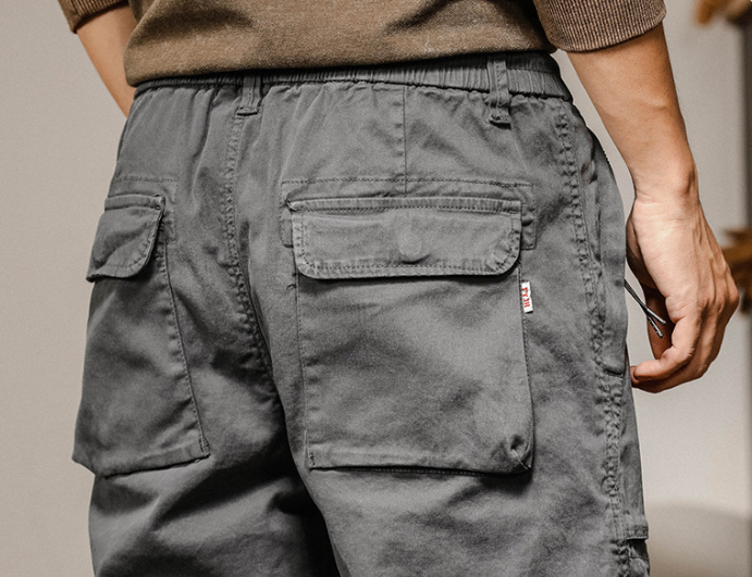 GorgeousBen  American heavyweight retro workwear pants for men, autumn fashion, zipper pocket, straight leg, leg tied, spring and autumn men's casual pants.