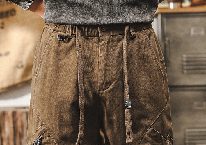 GorgeousBen Work pants men's 2025 spring new style leg binding pants American loose outdoor functional casual pants men.