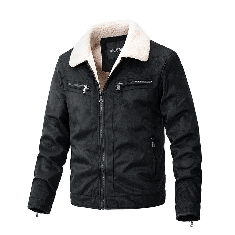 GorgeousBen Autumn and winter suede jacket men's zipper cardigan jacket cross-border casual lambskin jacket men's.