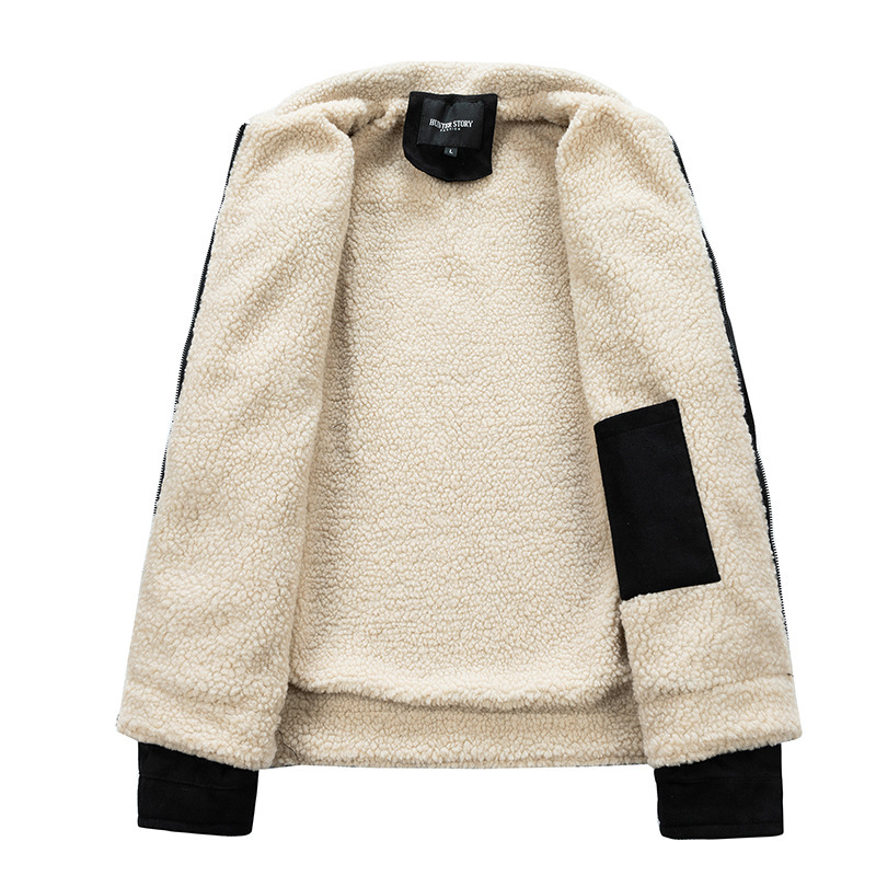 GorgeousBen Autumn and winter suede jacket men's zipper cardigan jacket cross-border casual lambskin jacket men's.