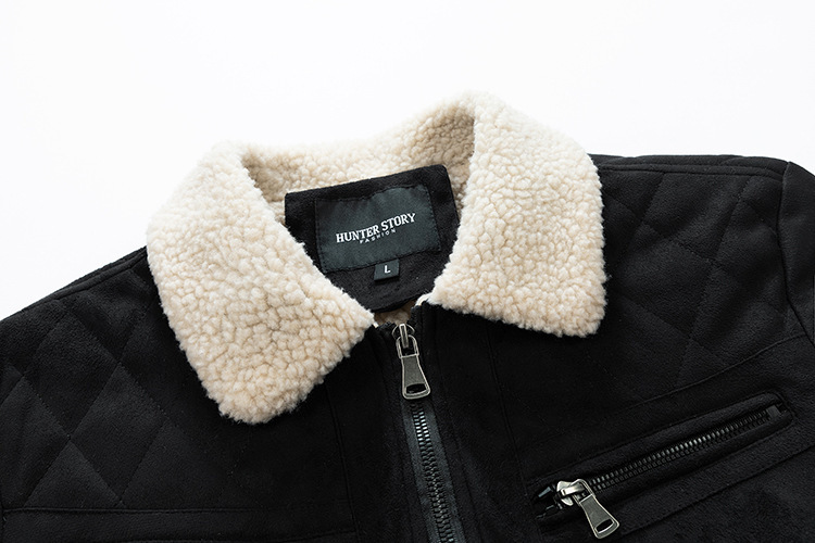 GorgeousBen Autumn and winter suede jacket men's zipper cardigan jacket cross-border casual lambskin jacket men's.