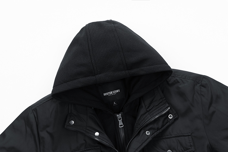 GorgeousBen Men's winter hooded detachable inner liner workwear jacket men's retro outdoor American tough guy trendy men's clothing.