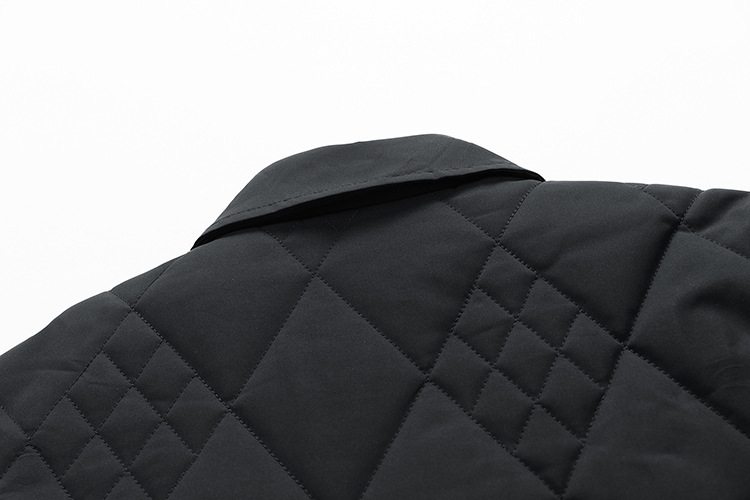 GorgeousBen New autumn and winter diamond grid plus plus size trendy jacket for men, knitted sleeves with cotton jacket, men's casual business jacket.