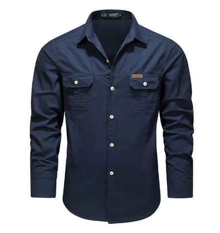 GorgeousBen Summer autumn shirt jacket for men 2025 new men's cotton shirt solid color long sleeved shirt casual men's top.