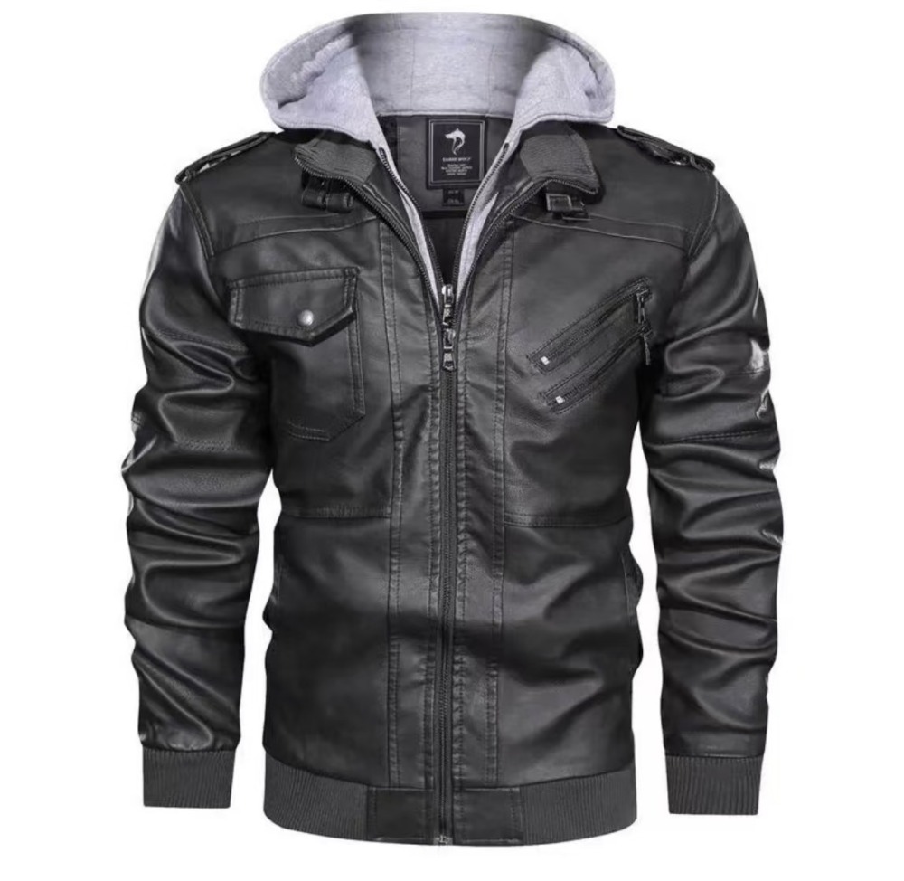 GorgeousBen 2025 Leather jacket men's slim zipper jacket autumn men's leather jacket black casual trend.